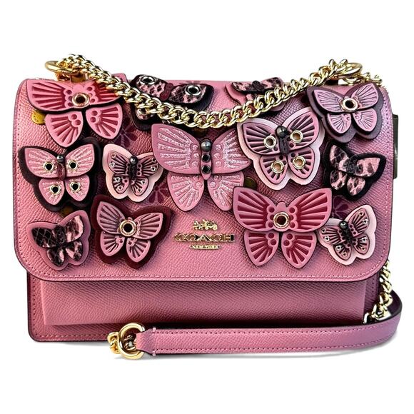 Coach Handbags - Authentic Coach Klare Butterfly Tea Rose Appliqué Chain Crossbody NWT Rare